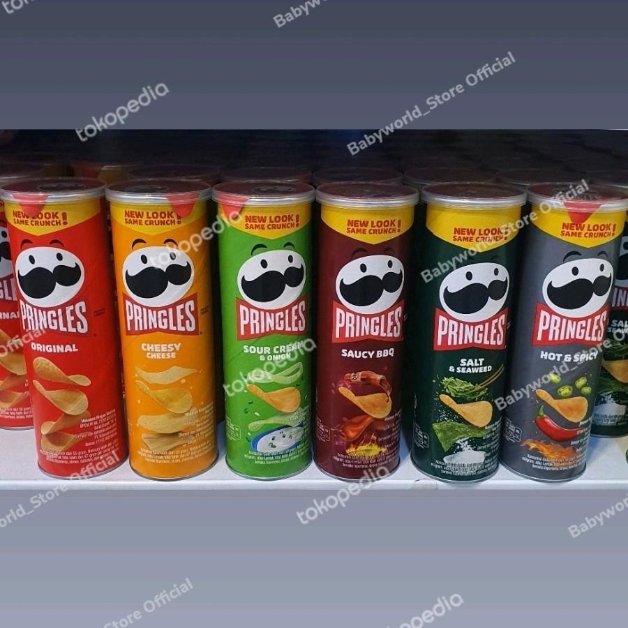 

Pringles Potato Chips 107gr Keripik Kentang Rasa Original / Texas Style BBQ / Cheese / Saucy BBQ / Sour Cream & Onion / Hot & Spicy / Seaweed / Smokey Grilled Steak