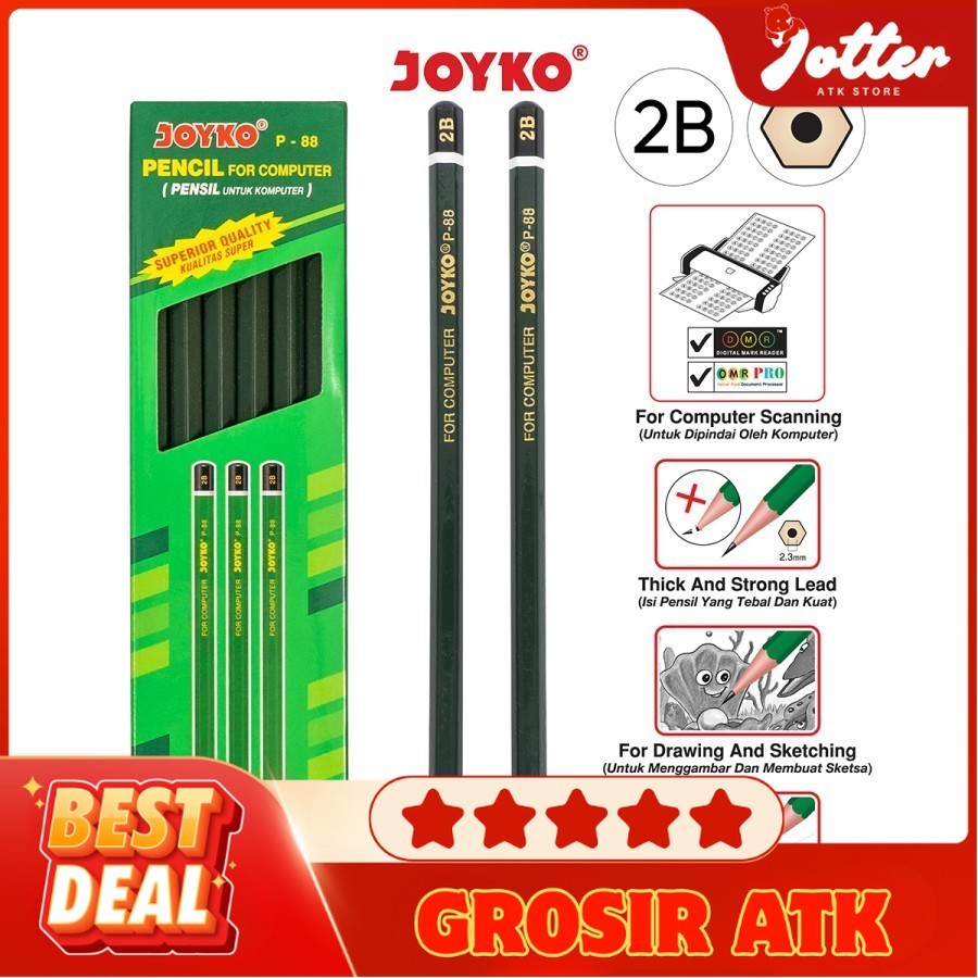 

(PACK) PENSIL JOYKO P-88 2B HIJAU ISI 12 - (144) - AM