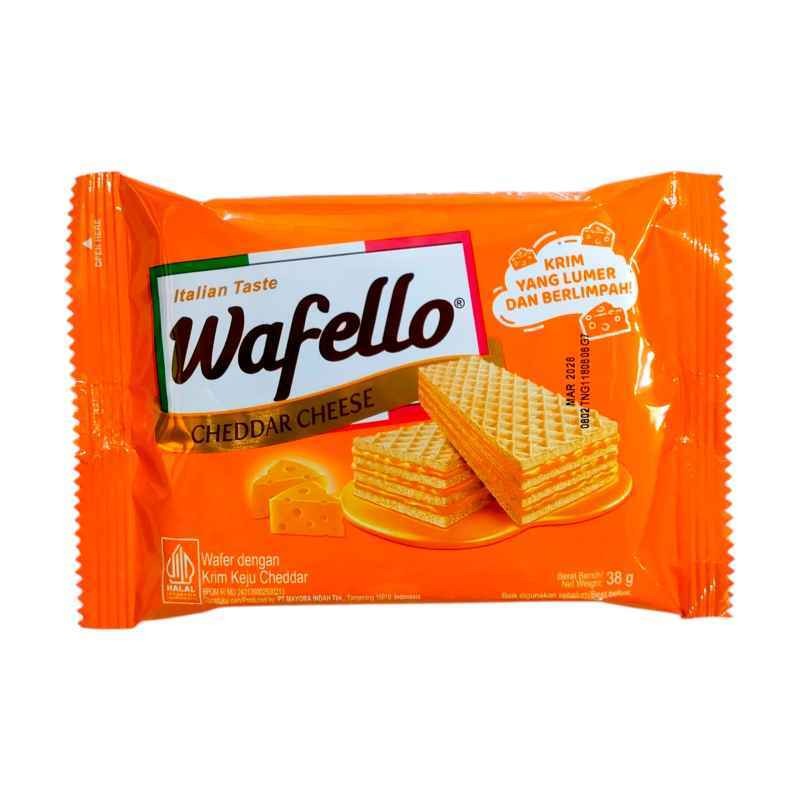

Roma Wafello wafer rasa cheddar cheese eceran 2500 | pack isi 10 Pcs