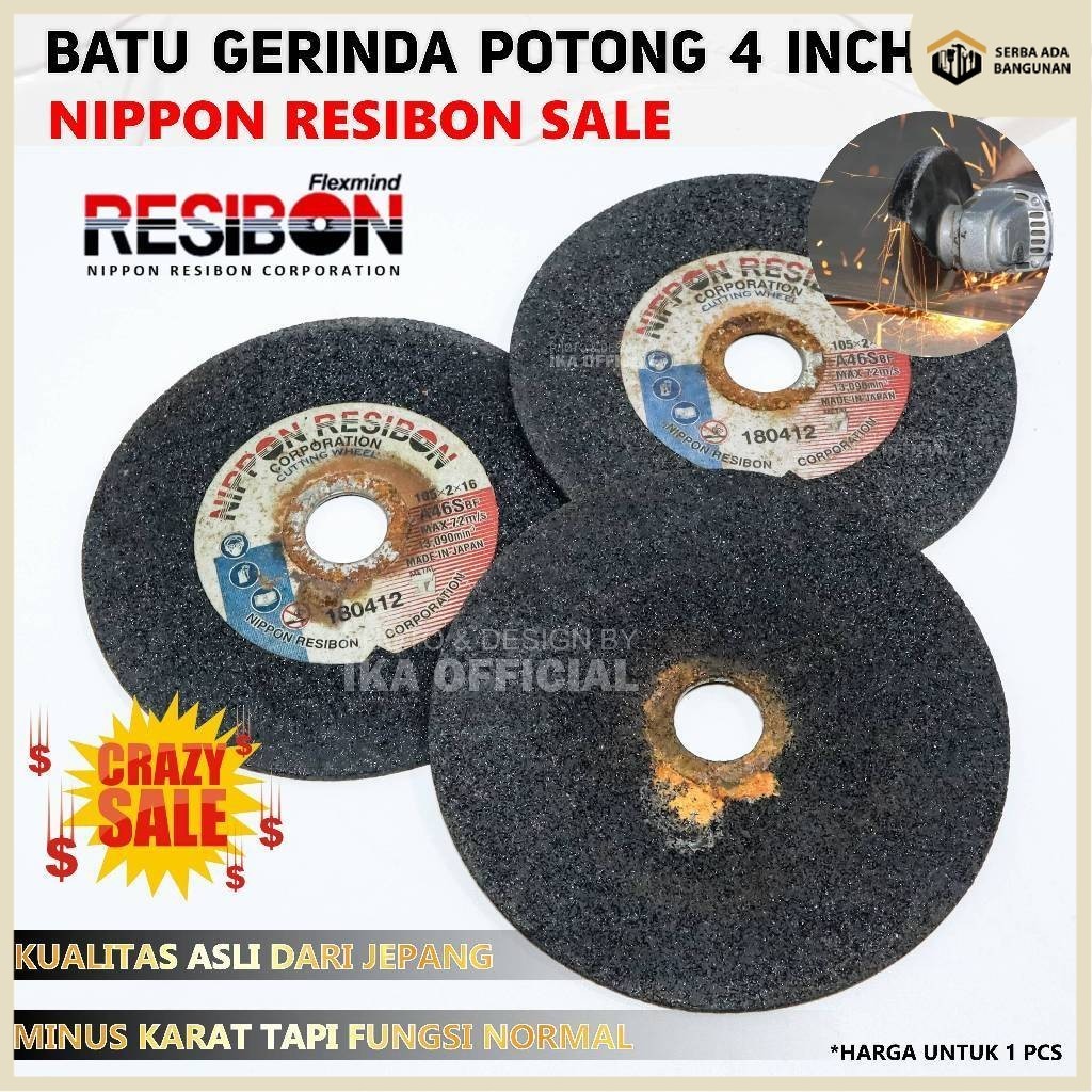 SAB CRAZY SALE Batu Gerinda Potong Nippon Resibon 4" (105X2X16) / Mata Gerinda Nippon Resibon Potong
