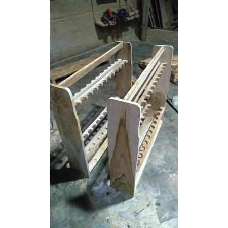 Rak pancing isi 20 bahan kayu jati - HKJ