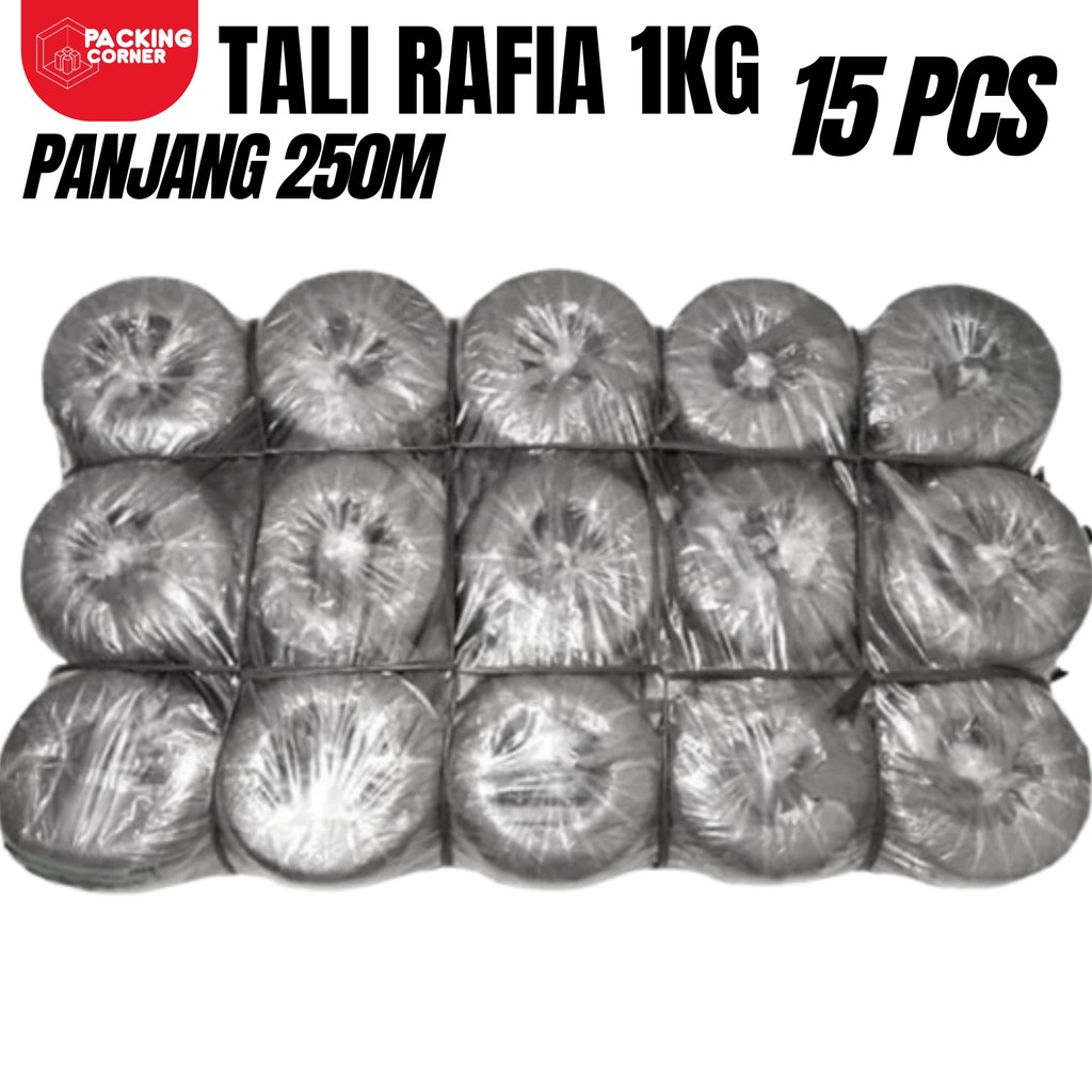 

1 BALL 15 PCS - Tali Rafia Hitam 1 KG