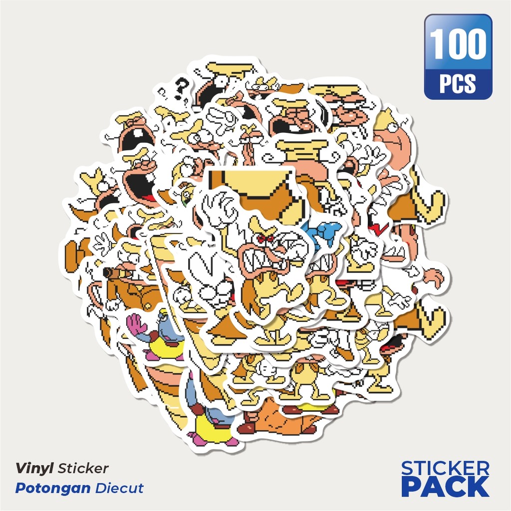 

MURAH 100 PCS Stiker Pizza Tower V7 Waterproof Aesthetic- Untuk Laptop, Motor, dan Helm - Paper Stationery Pack