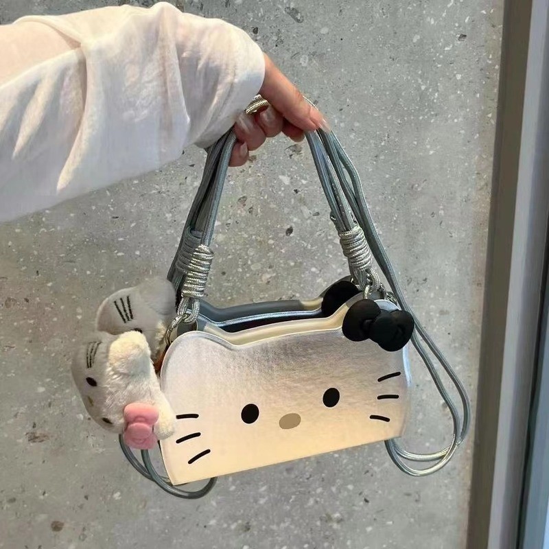 

Sanrio Hello Kitty Cartoon Flip Up 3d Bow Anti Drop Phone Case Handbag Kt Cat Suitable For Iphone 15 Promax Iphone14 Girl Gifts