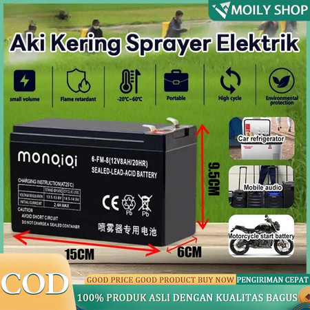 Aki Kering Sprayer Elektrik 12V 8AH baterai sel kering 12V 12AH Baterai penyemprot listrik/Aki Kerin