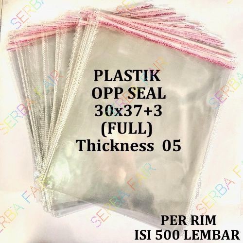 

Plastik OPP Seal / Lem 30x(37+3CM) 05 FULL / ISI 500 Lembar / VALUE TERBAIK