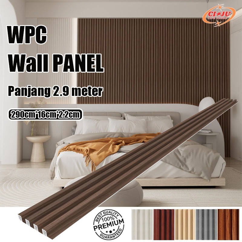 Wood WPC Bandung Wall panel 2.9Meter x16cm Anti Rayap Dan Anti Air Wall panel pvc 3D Wallpanel pvc d