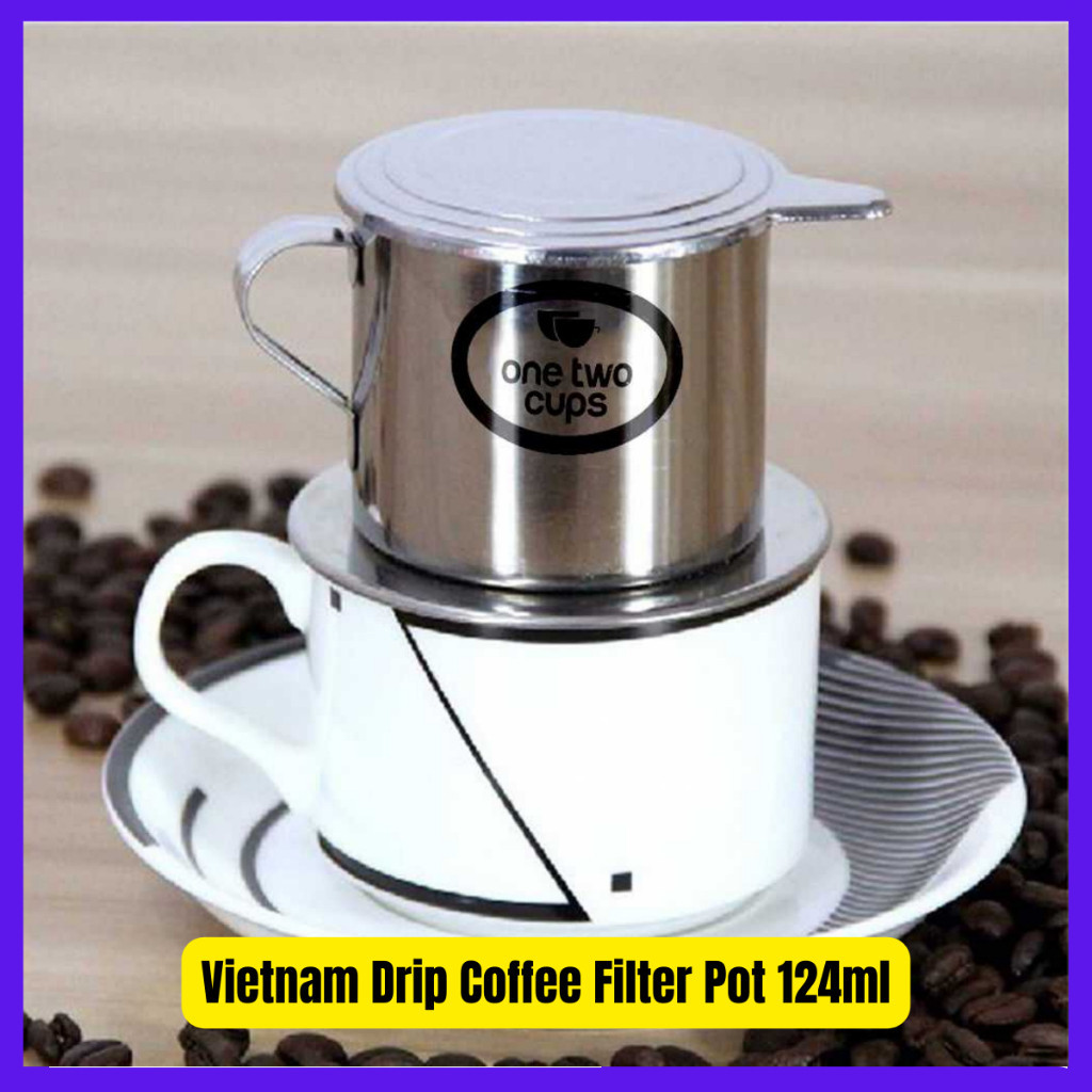 inovasi_tani-One Two Cups  Vietnam Drip Filter Saring Kopi Coffee Drip Pot Stainless Steel 124ml One
