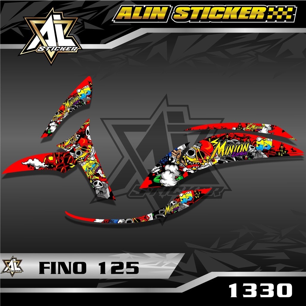 1330 STRIPING STICKER FINO 125 MINIONS ZOMBIE RACING SEMI FULL