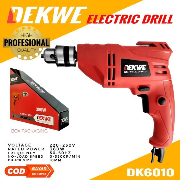 Mesin Bor Listrik Bor Tangan Dekwe 10mm Bolak Balik/Mesin Bor Listrik