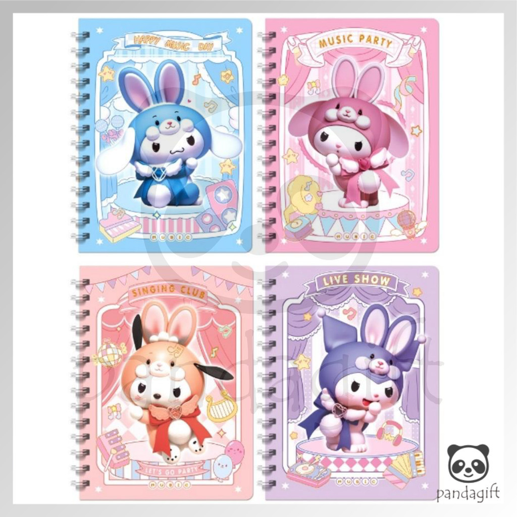 

Notebook A5 Buku Diary Aesthetic Buku Jurnal Buku Catatan Buku Note Sanrio Kuromi Melody - GG0404