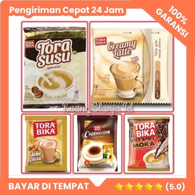 

KOPI Torabika Renceng 10pcs - Creamy Late - Jahe - moka - Cappucino - Tora bika Tora susu