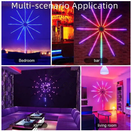 LAMPU STRIP LED KEMBANG API 5050 RGB BENTUK KEMBANG API DENGAN MUSIC UNTUK DEKORASI / LED 5050