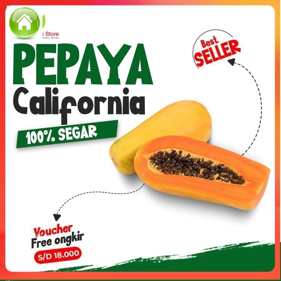 

Pepaya California 1 pcs (1 kg) Buah Buahan Bersih Fresh