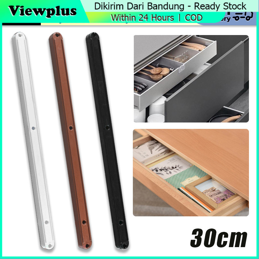 2Pcs Rel Laci Plastik 30 Cm Anti Karat Rel Laci Mini Slide Lemari Kecil Minimalis