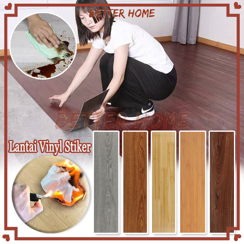 Kayu Lantai Parket Vinyl/Lantai Vinyl Stiker/Parket Wallpaper Lantai Vinil 91.5cm x 15cm