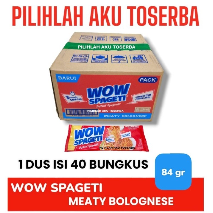 

WOW SPAGETI Meaty BOLOGNASE - Instant Spaghetti ( HARGA 1 DUS )