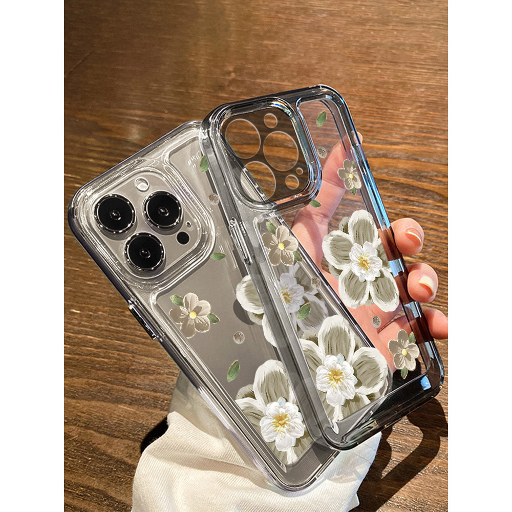 Bunga Square Kesing Hp Samsung Galaxy A05 A55 A05s A35 A15 A54 5G A24 A52s A71 A53 Note 20 Ultra  14