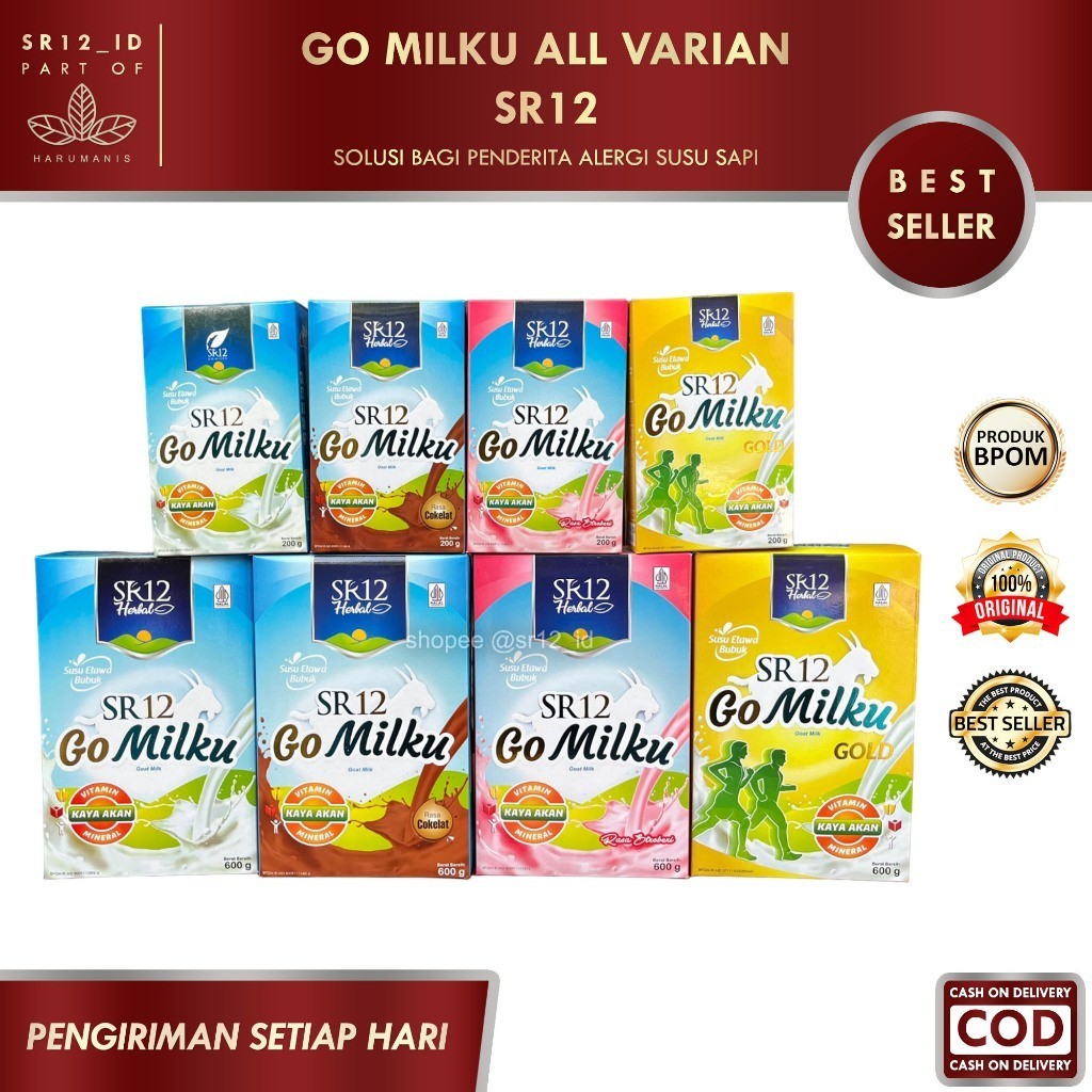 

GO MILKU ALL VARIAN SR12 / GOMILKU SR12 / SUSU KAMBING ETAWA SR12