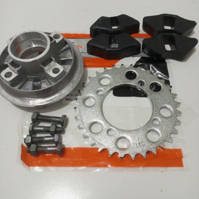 Paket Gear belakang 428 Jupiter z fizr RX king Alfa Set nap gear karet tromol baud gear