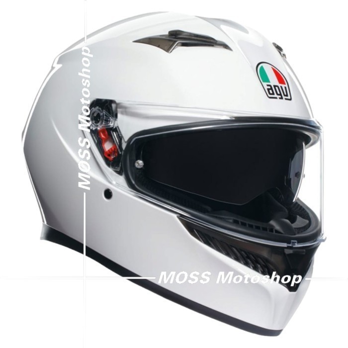 HELM FULL FACE AGV K3 MONO SETA WHITE || ORIGINAL PRODUCT