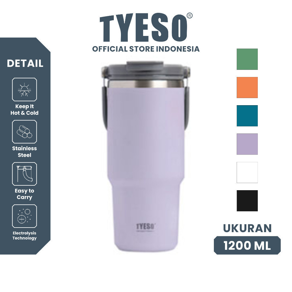 Tyeso Tumbler Portable Stainless 1200mL TS-8830 Thermos Cup Vacuum Insulated