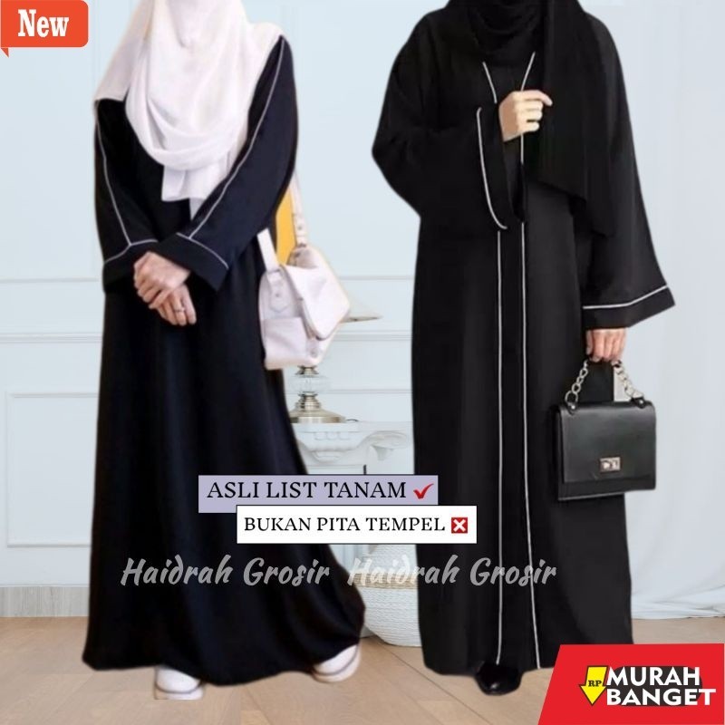 abaya shopee haul 2024 Abaya hitam casual busui simpel polos gamis arab saudi turkey bisban