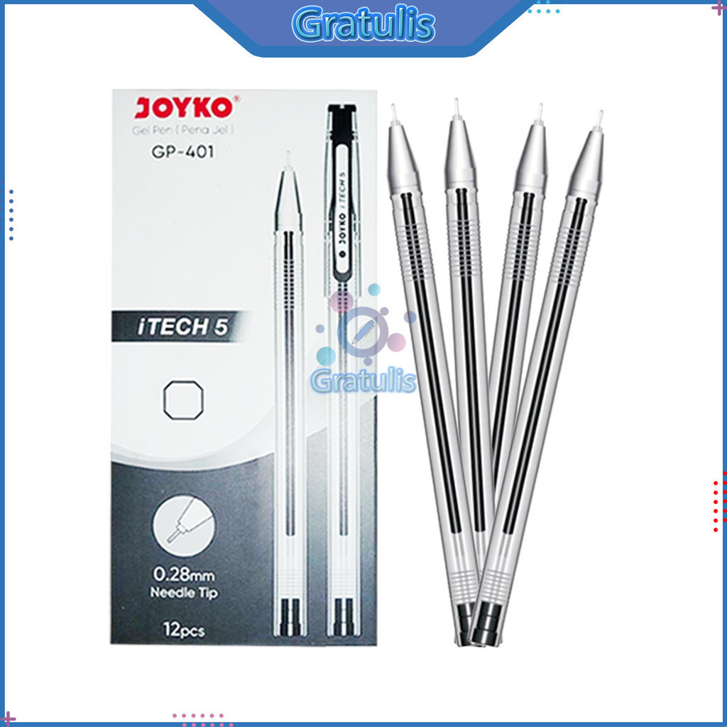 

BALLPOINT GEL JOYKO I-TECH GP-401 (1 PACK/12 PCS) / JEL PEN TINTA HITAM / PULPEN / PENA 1 PAK / BALPEN PENS