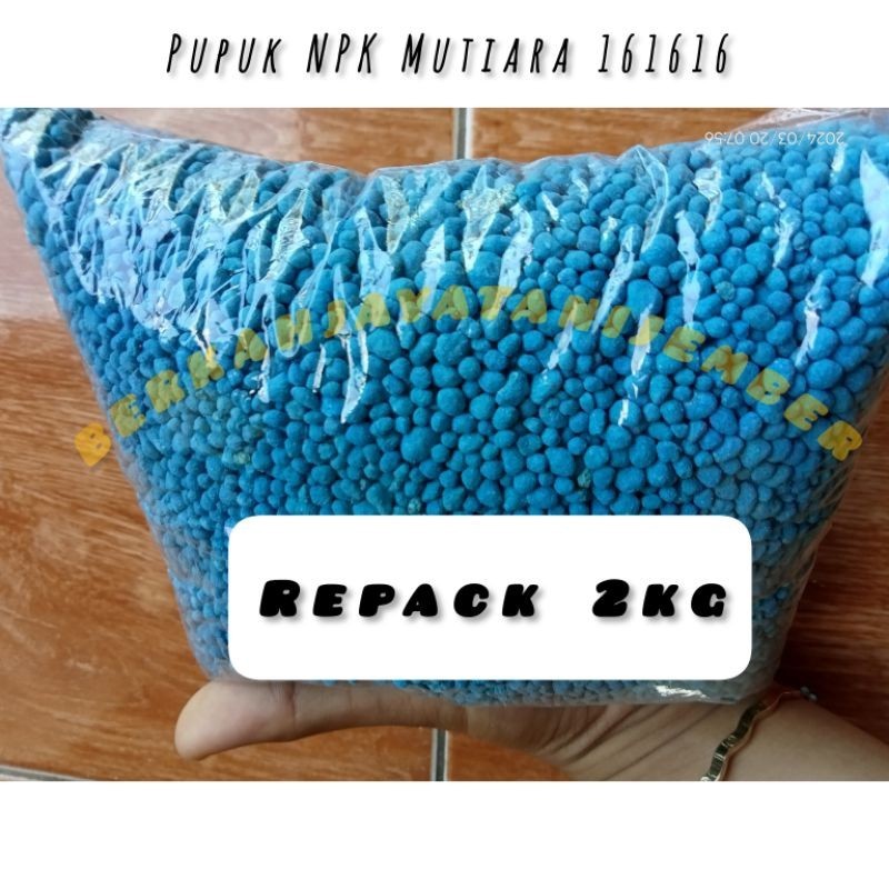 Pupuk NPK mutiara 161616 repack 2kg/Pupuk tanaman 100% Original berkahjayatani2