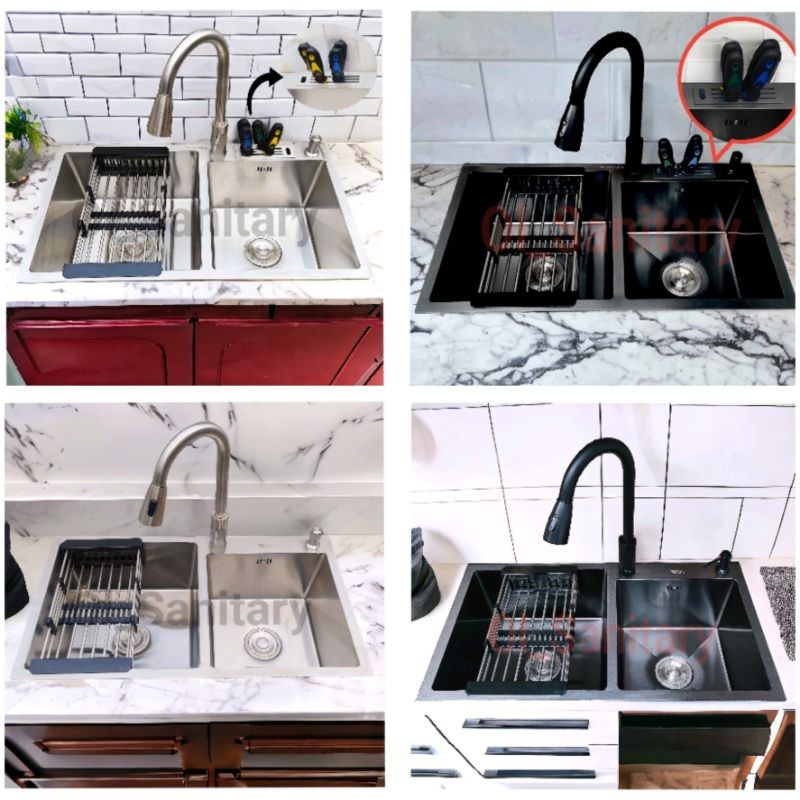 bak cuci piring stainless kitchen sink 2 lobang sink stainless