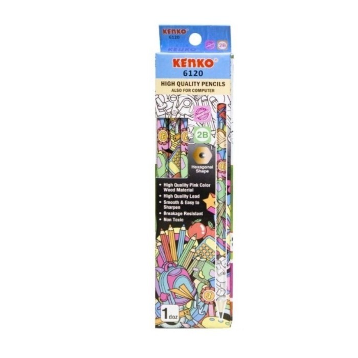 

Pensil KENKO Kayu Doodle 2B 6120 (1 Pack isi 12 Pcs)