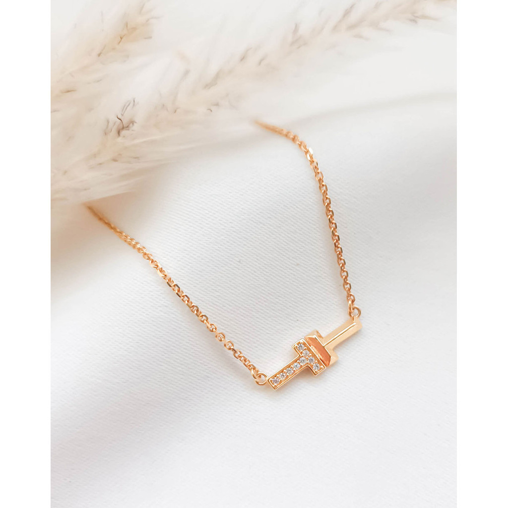 Kalung Dewasa Model Simple Berbentuk Dua Huruf T - Kvaygbkkad23-8k