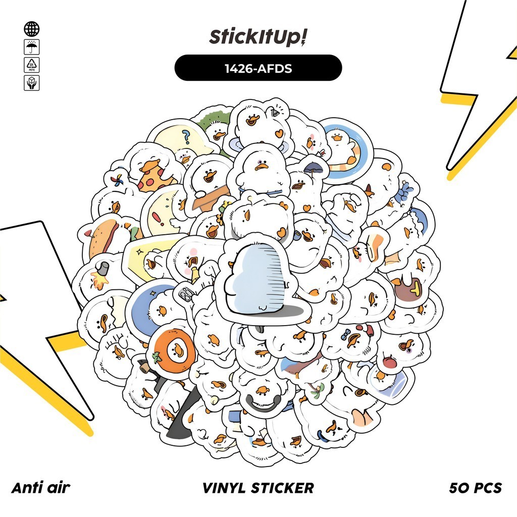 

COD✨ 100 Pcs Stiker Pack Animal Fat Duck Lucu Aesthetic Vynil Waterproof untuk Freebies Sticker Buku Journal Casing HP Laptop