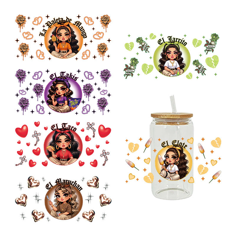 

UV DTF Sticker Superstar Theme For The 16oz Libbey Glasses Wraps Cup Can DIY Waterproof Easy To Use Custom Decals D17114