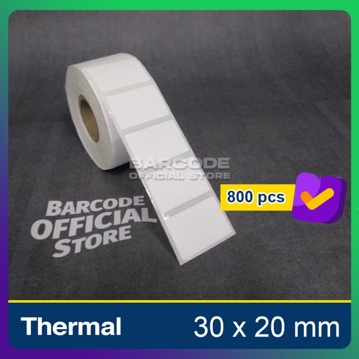 

Kertas Label Printer Barcode Xprinter 365B / 360 / 420 Thermal 30x20mm -TMA56