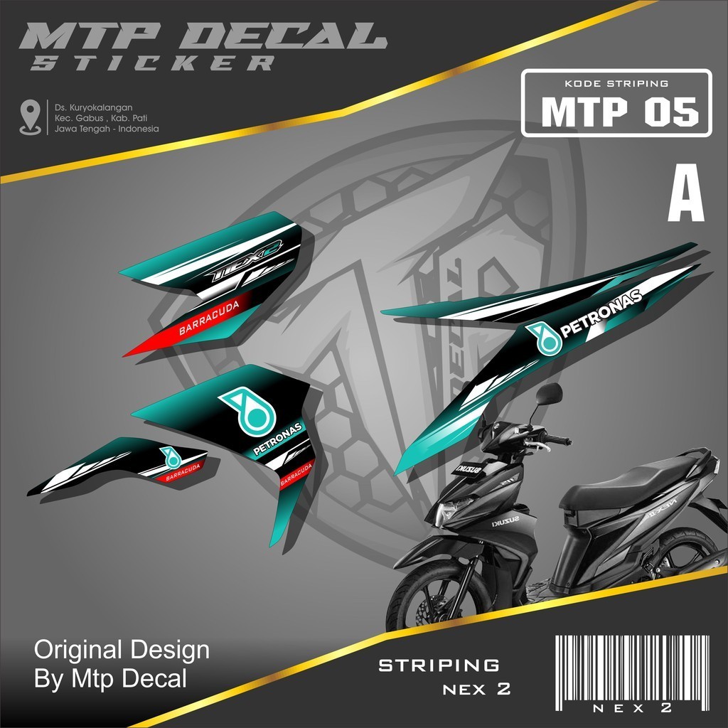 Sticker Striping Suzuki NEX 2 Semifullbody-Striping Suzuki Nex 2 Motif Racing MTP-005