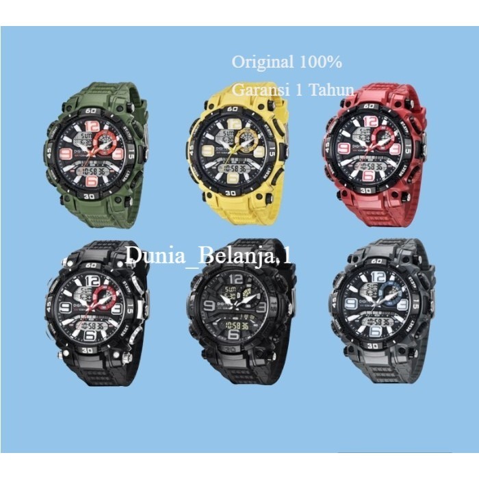 Original 100% Digitec DA-2030T Jam Tangan Pria Double Time DA2030T 2030 2030T Garansi 1 Tahun