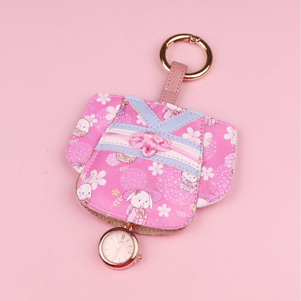 JT Hanami Pink Kimono Leather Watch Keyring