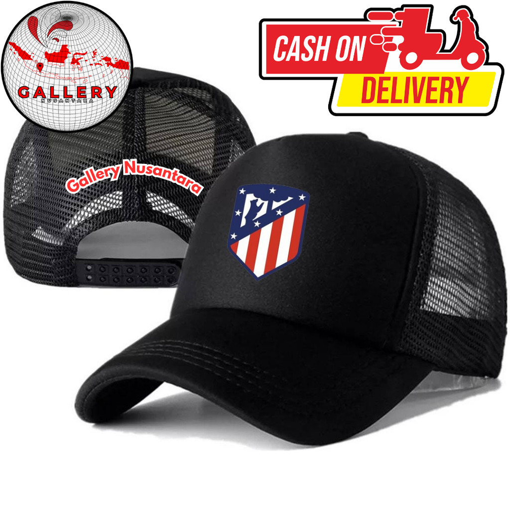 Gallery Nusantara Topi Trucker ATLETICO MADRID - Topi Distro ATLETICO MADRID Logo - Topi ATLETICO MA