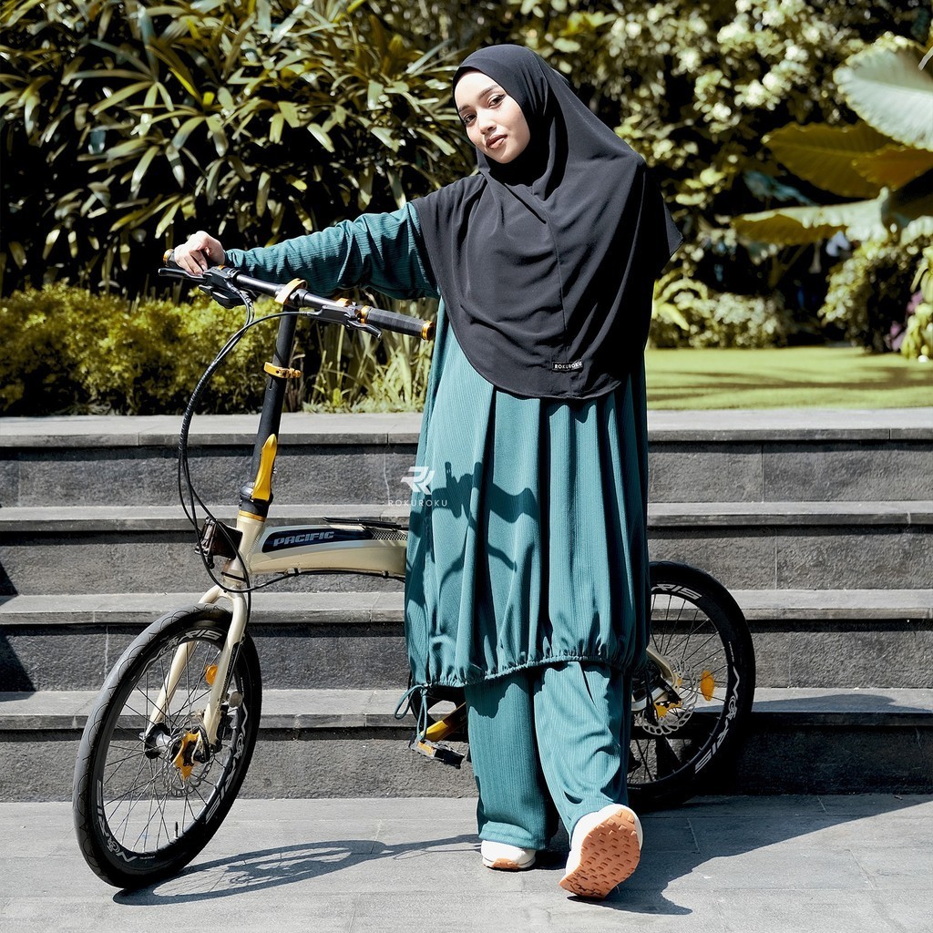 RB ROKUROKU.ID Setelan Olahraga Wanita Jean Sport Set Jersey Airwalk