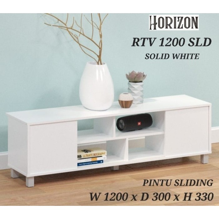 PROMO TERMURAH Meja TV Putih Minimalis Ekonomis Buffet TV Cabinet Slide - Putih by MedanHome