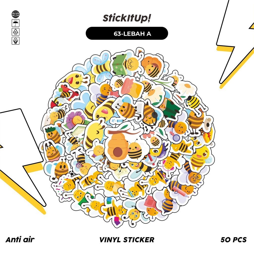 

COD100 Pcs Stiker Motif Hewan Lebah Lucu Anti Air Untuk Dekorasi Notebook Sepeda Skateboard Handphone DIY