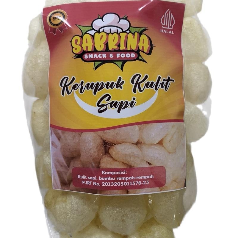 

SABRINA Kerupuk Kulit sapi asli Rambak Krecek Snack krupuk jangek Camilan Asin gurih