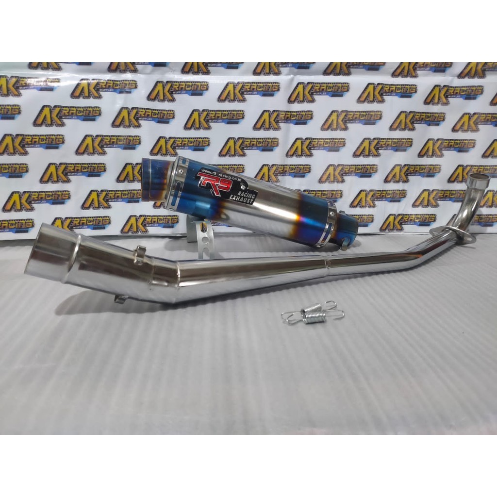 Knalpot Racing R9 biru Supra X 125 Supra lama Supra fit Revo fit absolute Smash titan Shogun karisma