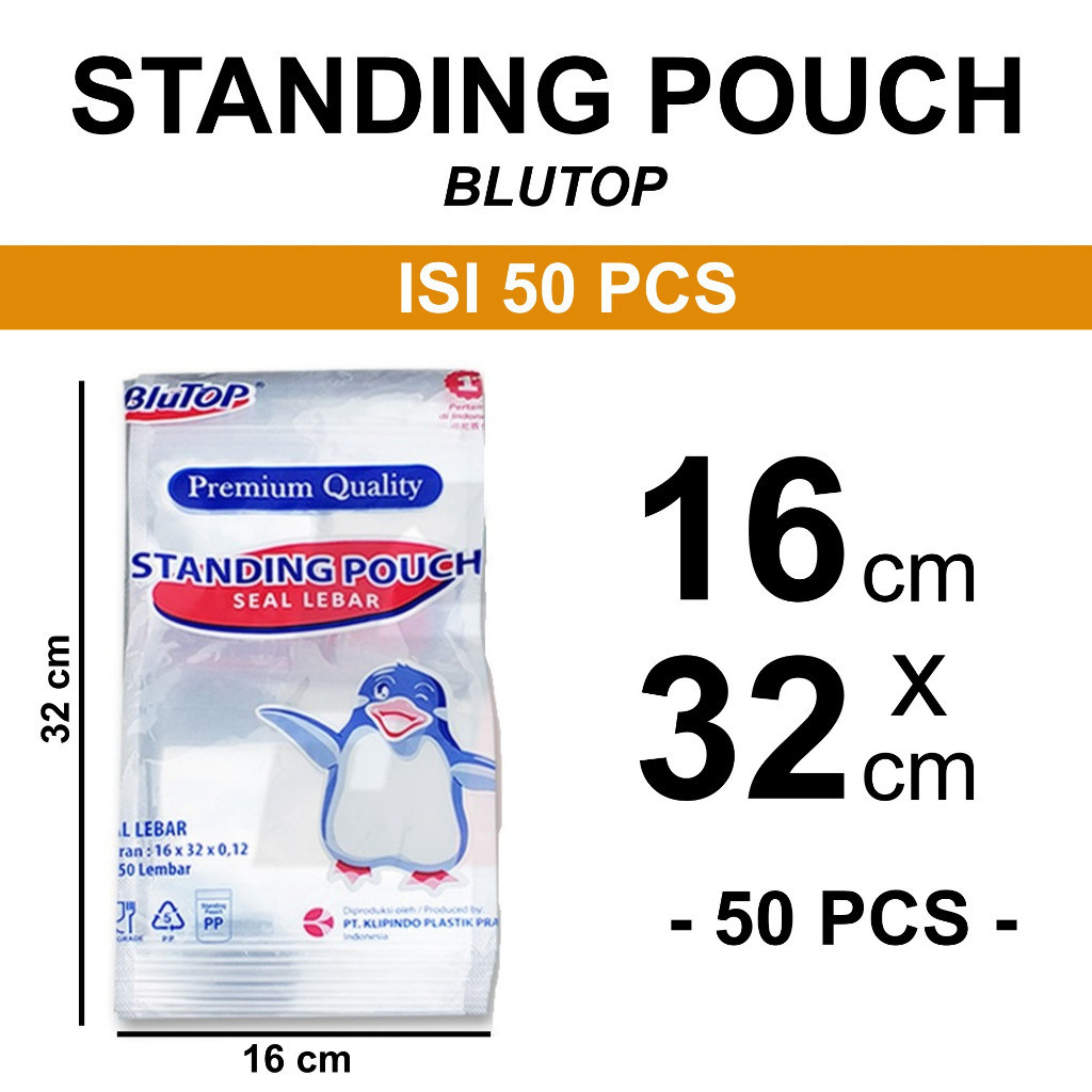 Norden - (ISI 50) STANDING POUCH 16x32 CM BLUTOP - Plastik STP Ziplock Zip Berdiri Zipper Medan