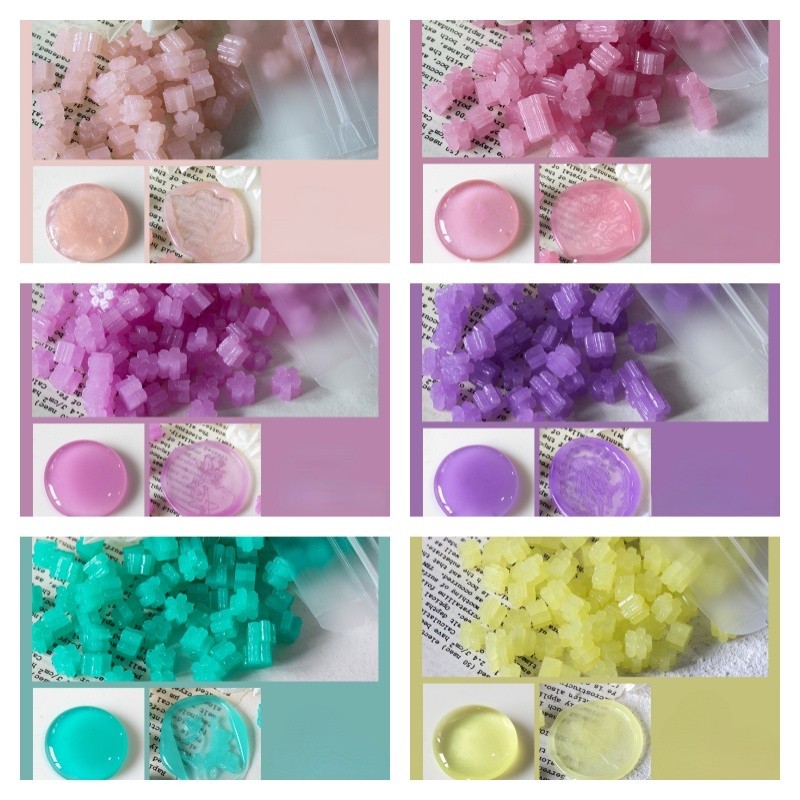 

120pcs Semi Transparent Jade Color Sealing Wax Particles Sakura Shape Wax Material DIY Hand Account Greeting Card Sealing
