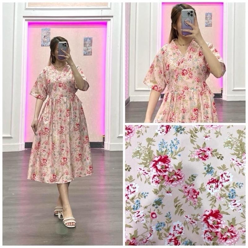 Dress Kimono Rayon Busui | Baju Tidur Wanita Daster Kekinian Kancing Depan Ibu Menyusui