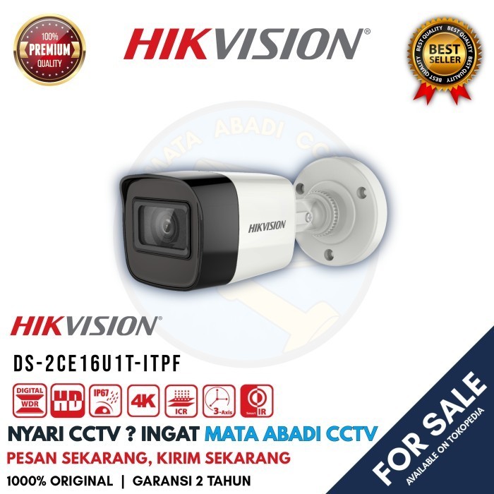 Kamera CCTV DS-2CE16U1T-ITPF 4K Fixed Mini Bullet Camera mata abadi cctv