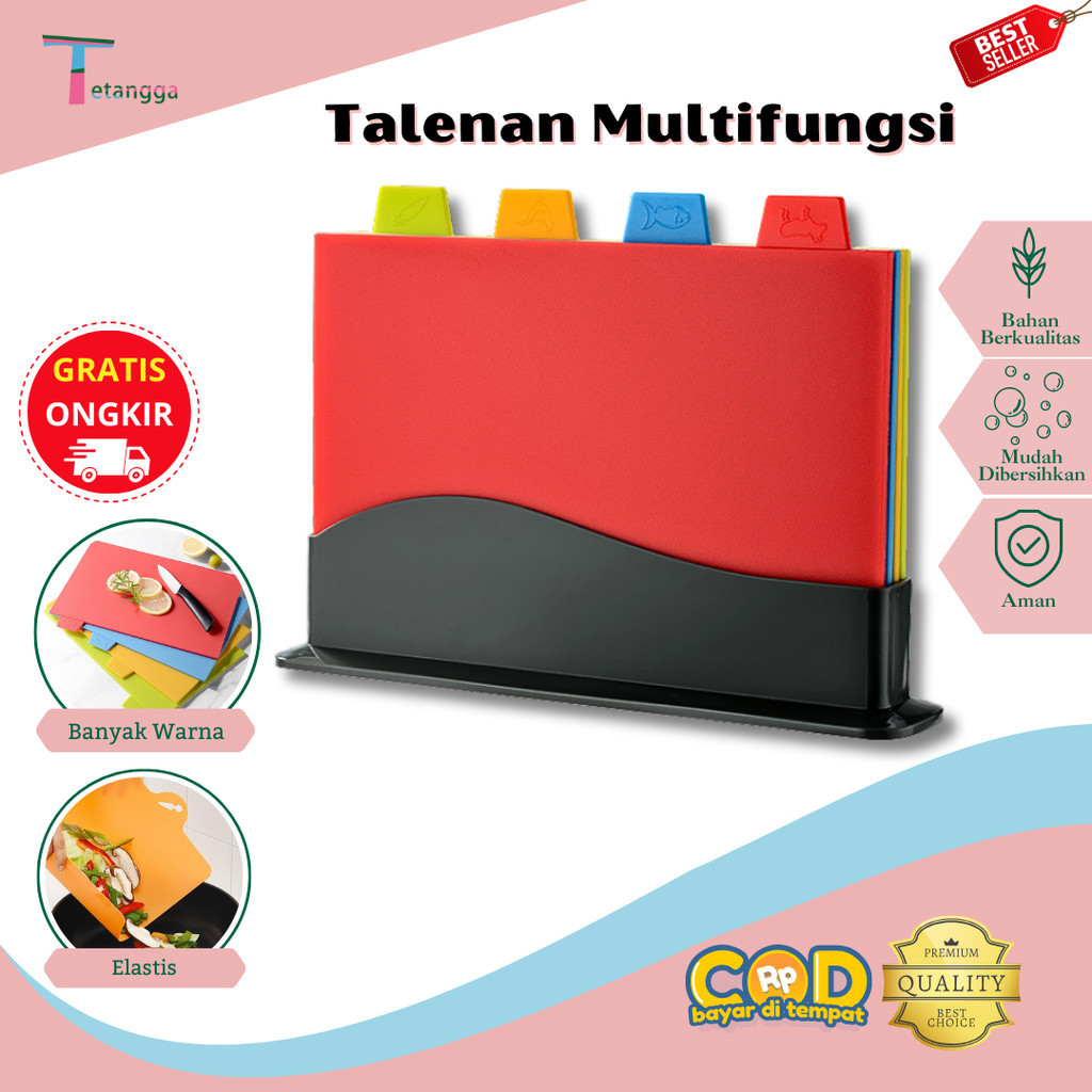 Talenan Multifungsi Talenan Plastik / Cutting Board / Talenan Fleksibel Set Anti slip Chopping VS