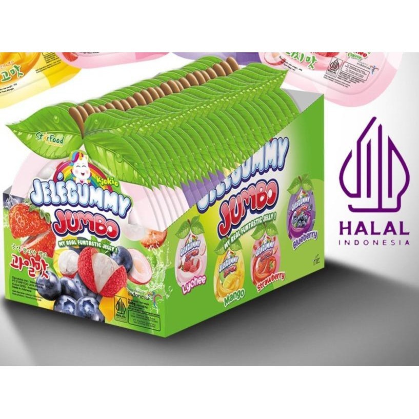 

[BOX ISI 24] Kiokio Jelegummy Jumbo Assorted Mango Lychee Strawberry Bluberry 35gr